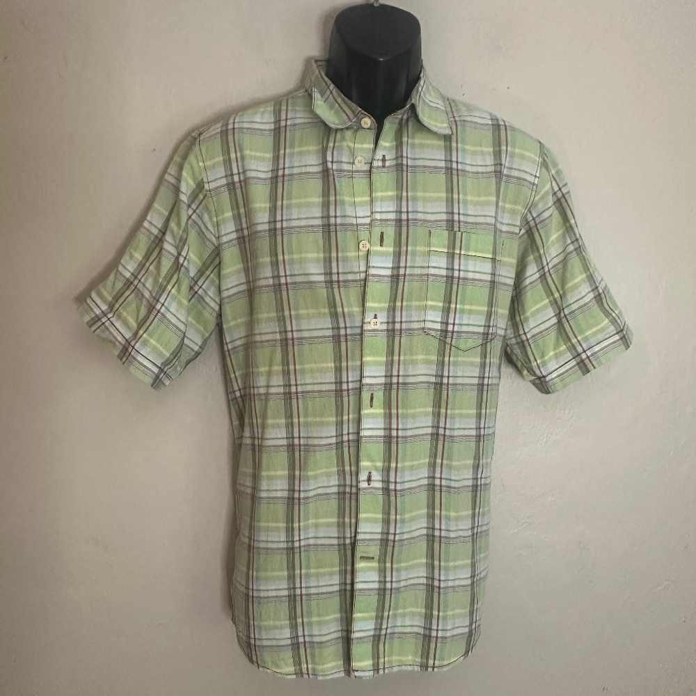 Martin Gordon Plaid Short Sleeve Shirt Medium Gently worn 100% cotton